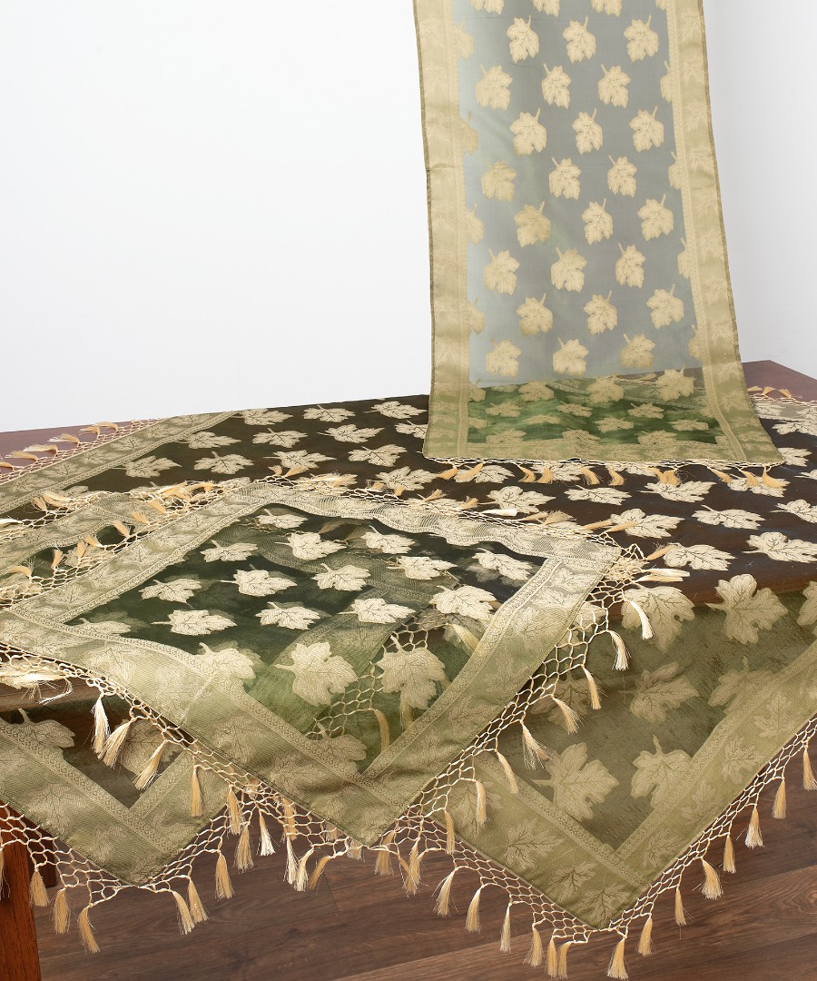 Φωτογραφία προϊόντος: SilkFashion Σετ 4 τεμαχίων (110cm x 110cm, 50cm x 140cm,2x50cm x 50cm) AKB-301 Πράσινο