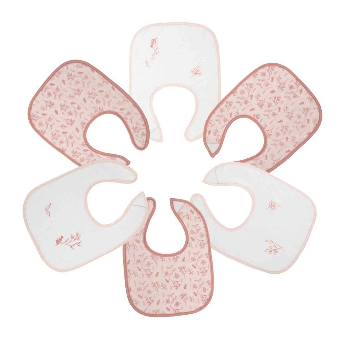 Φωτογραφία προϊόντος: Σετ 6 Σαλιαρών 22x30cm - Pink Flower - Trois Kilos Sept