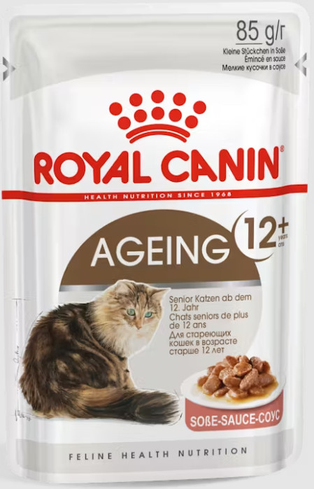Φωτογραφία προϊόντος: Royal Canin Πλήρης τροφή με μπουκιές σε σάλτσα για ηλικιωμένες γάτες άνω των 12 ετών 1x85gr ROYAL CANIN (9003579310175)