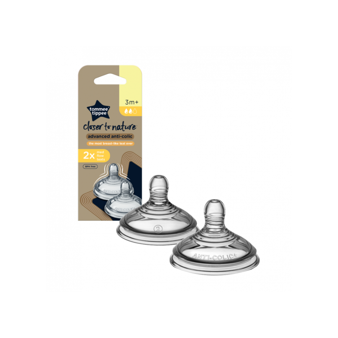 Φωτογραφία προϊόντος: Θηλές Σιλικόνης Anti-Colic Tommee Tippee Μέτρια Ροή 2τμχ
