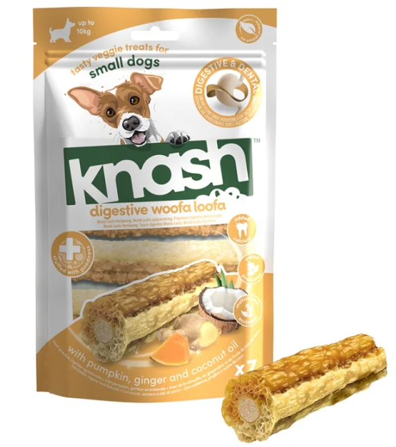 Φωτογραφία προϊόντος: Knash Digestive and Dental στικ για σκύλους με κολοκύθα,τζίντζερ και έλαιο καρύδας Small 126gr Knash (5061044934336)