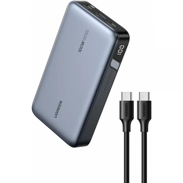 Φωτογραφία προϊόντος: Ugreen PB720 Power Bank 20000mAh 100W με Θύρα USB-A και 2 Θύρες USB-C Power Delivery / Quick Charge 2.0 / Quick Charge 3.0 Γκρι
