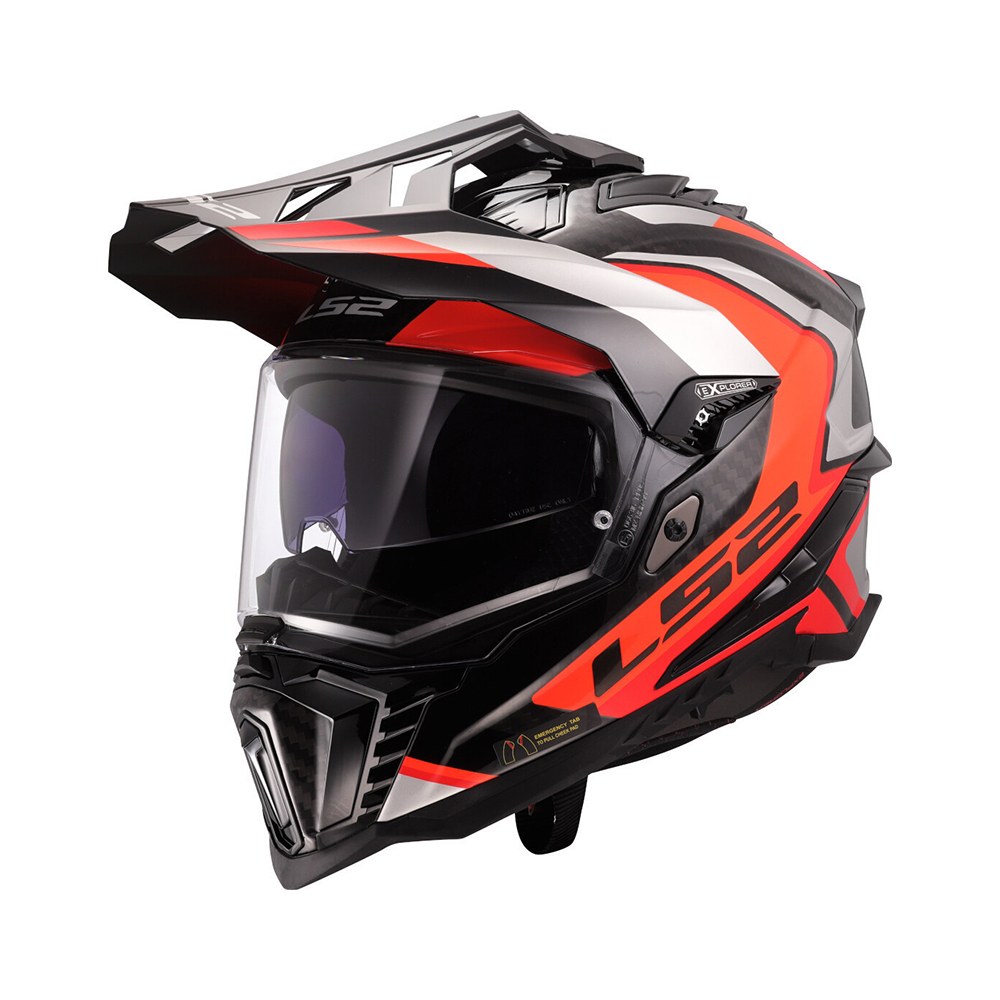 Φωτογραφία προϊόντος: Κράνος Dual MX701 Explorer Carbon Frontier II Gloss Orange ECE 22.06 | LS2