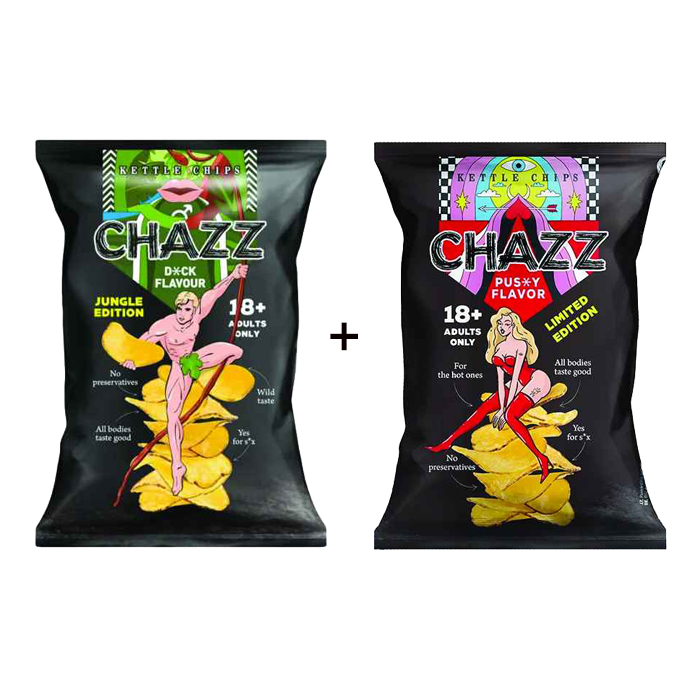 Φωτογραφία προϊόντος: CHAZZ - Sexy Combo Potato Chips Dick Flavour 90gr + Pussy Flavour 90gr