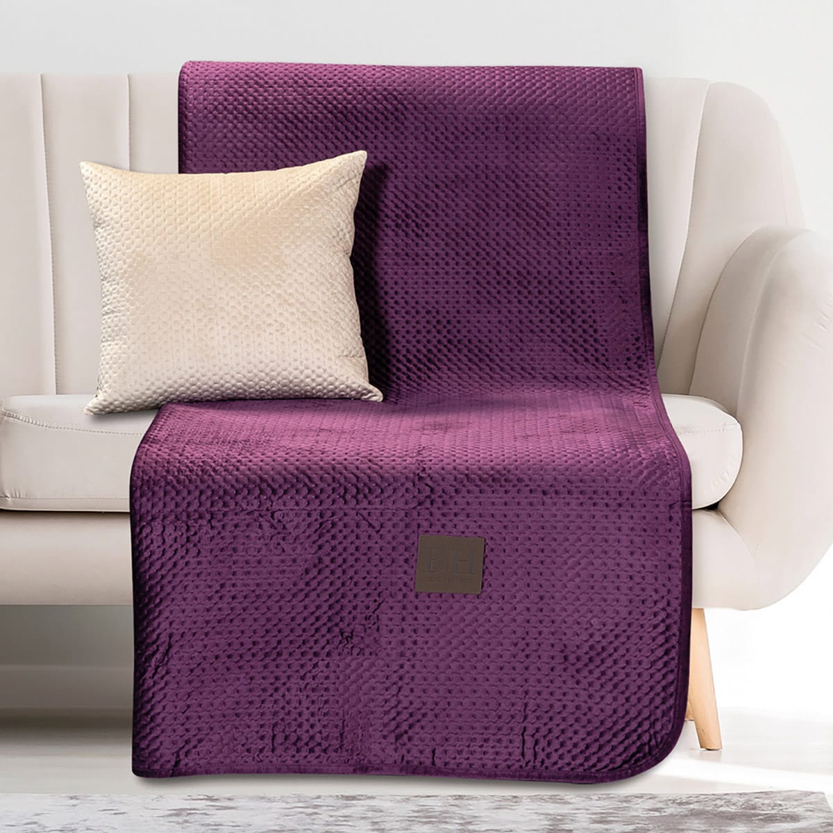 Φωτογραφία προϊόντος: Beauty Home Ριχτάρι Διθέσιο Velvety Art 8411 180x250 Μωβ