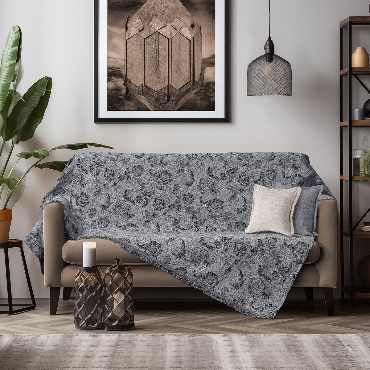 Φωτογραφία προϊόντος: Beauty Home Ριχτάρια σετ 2τμχ Art 8627 (180x250+180x300) Σκούρο Γκρι
