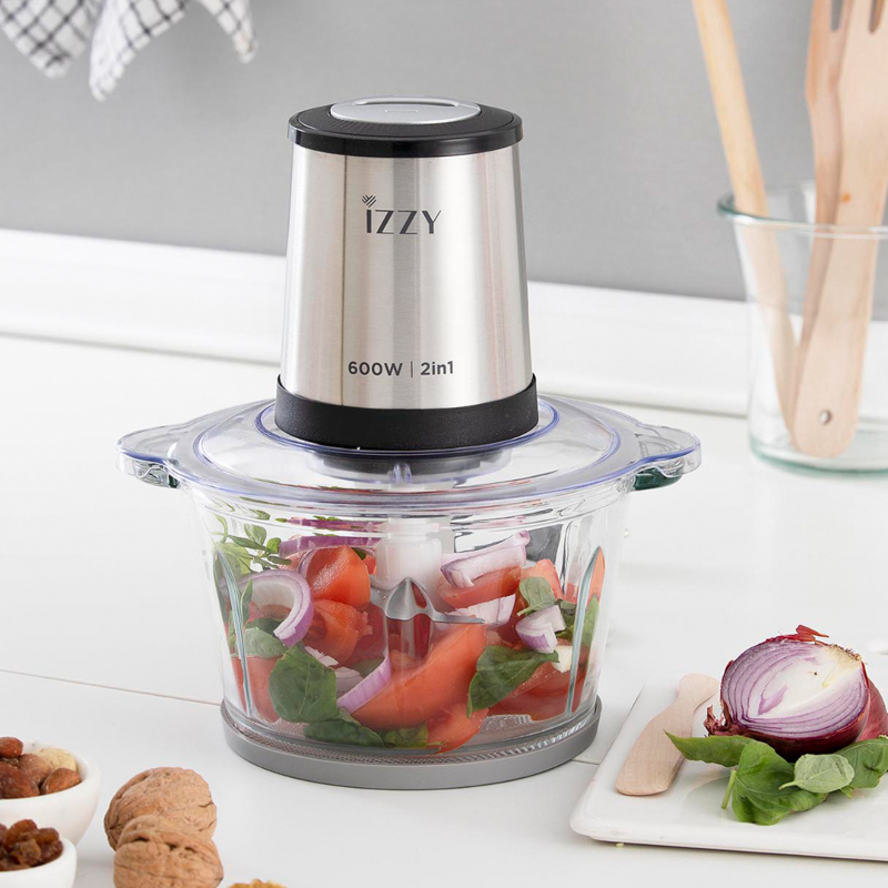 Φωτογραφία προϊόντος: MULTI IZZY IZ-6904 ( 224106) INOX 2 IN 1 ME 2 ΜΠOΛ 600W 1.8LT