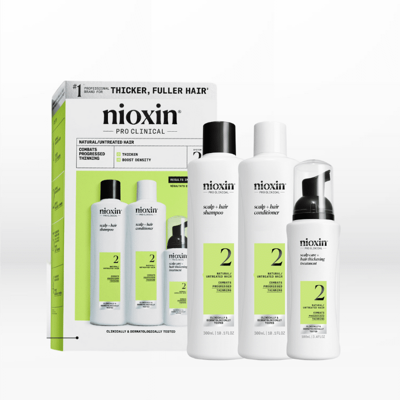 Φωτογραφία προϊόντος: Wella Professionals Nioxin System 2 Loyalty Kit Natural Hair, Progressed Thinning (Σαμπουάν 300ml, Γαλάκτωμα 300ml, Θεραπεία 100ml)