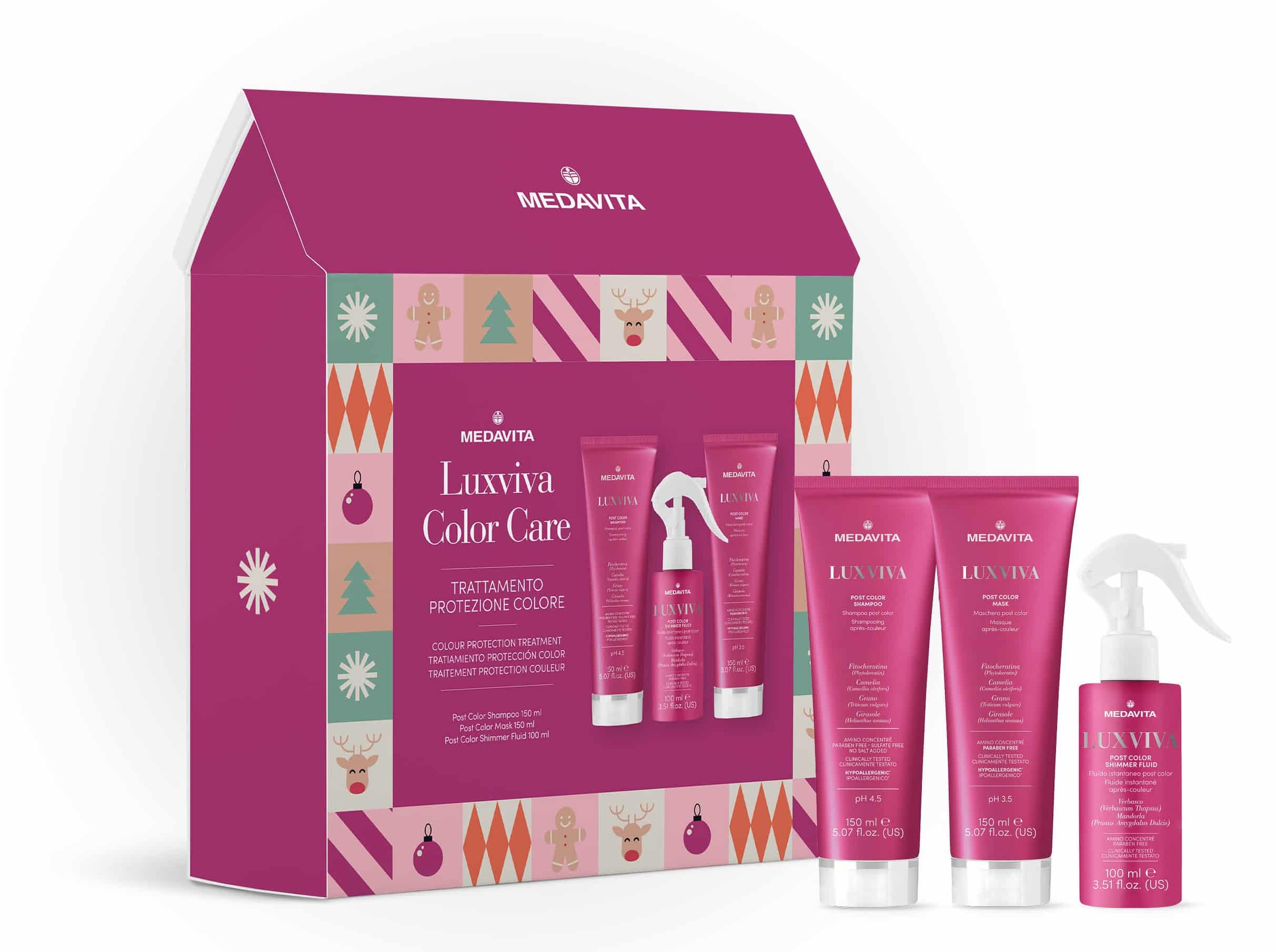 Φωτογραφία προϊόντος: Medavita Christmas Box Luxviva Color Care + XMAS Socks Gift Set