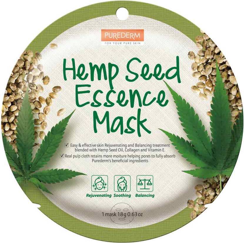 Φωτογραφία προϊόντος: Purederm Hemp Seed Essence Mask Sheet Μάσκα Προσώπου Με Σπόρους Κάνναβης 18g