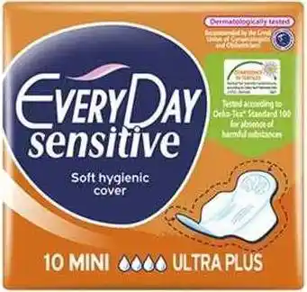 Φωτογραφία προϊόντος: Everyday Σερβιέτες Sensitive Ultra Plus Mini 10τμχ
