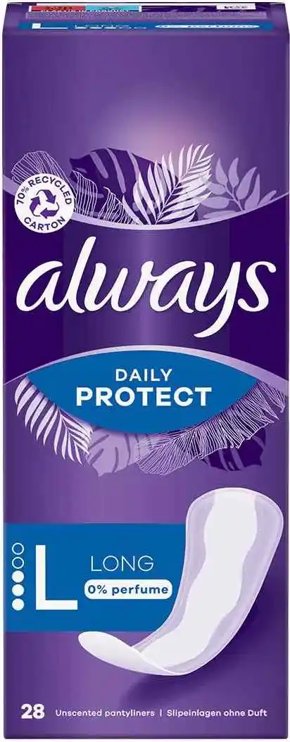 Φωτογραφία προϊόντος: Always Daily Protect Long 0% Σερβιετάκια Χωρίς Άρωμα 28τεμ