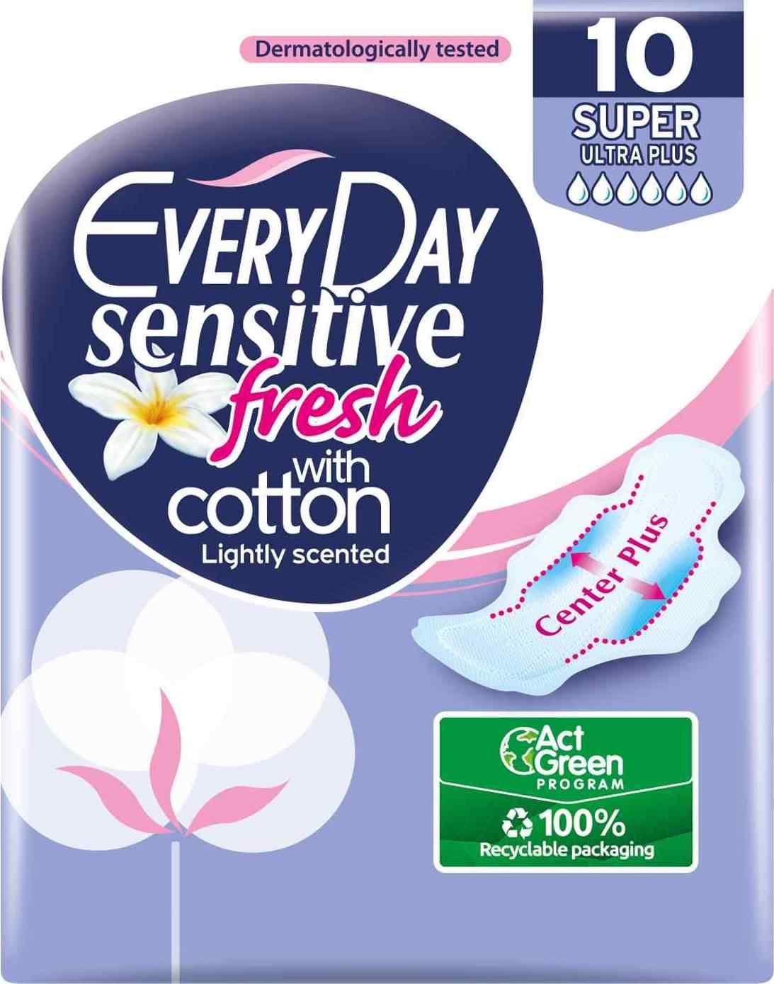 Φωτογραφία προϊόντος: Every Day Fresh Plus Super Sensitive Σερβιέτες με Φτερά 10τμχ