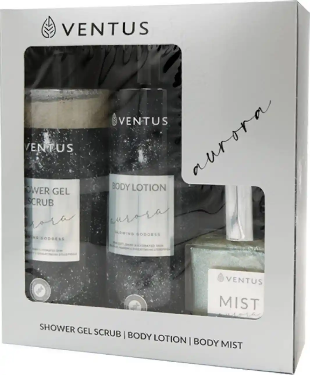 Φωτογραφία προϊόντος: VENTUS Ventus Aurora Gift Set Σετ Περιποίησης Σώματος: Shower Gel 300ml, Body Lotion 250ml, Body Mist 50ml