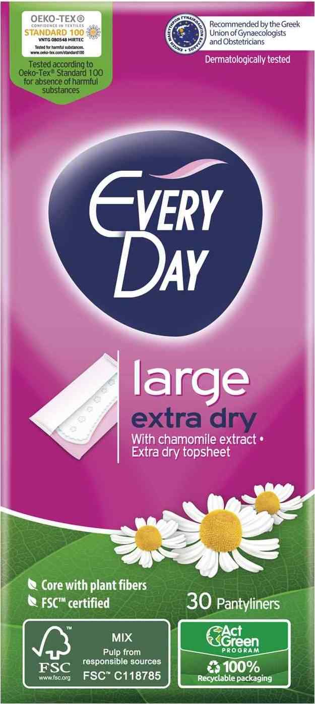 Φωτογραφία προϊόντος: Every Day Large Extra Dry Ημερήσια Σερβιετάκια 30τμχ