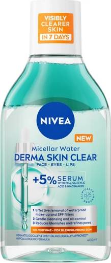 Φωτογραφία προϊόντος: Nivea Derma Skin Clear Micellar Water Νερό Καθαρισμού Προσώπου 400ml