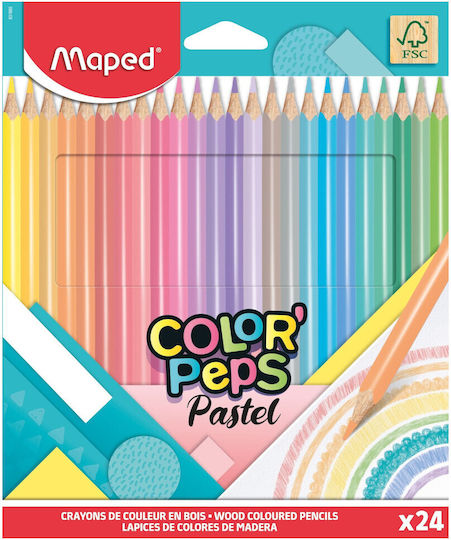 Φωτογραφία προϊόντος: MAPED ΞΥΛΟΜΠΟΓΙΕΣ ΠΑΣΤΕΛ FSC COLOR PEPS X24 ΧΡ.