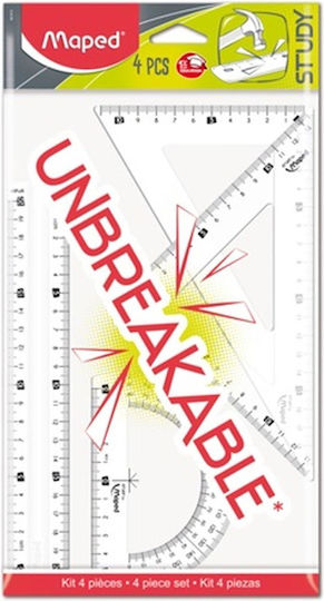 Φωτογραφία προϊόντος: MAPED ΣΕΤ 4 TEM ΜΕ 20 CM ΧΑΡΑΚΑ UNBREAKABLE ΔΙΑΦΑΝΗΣ