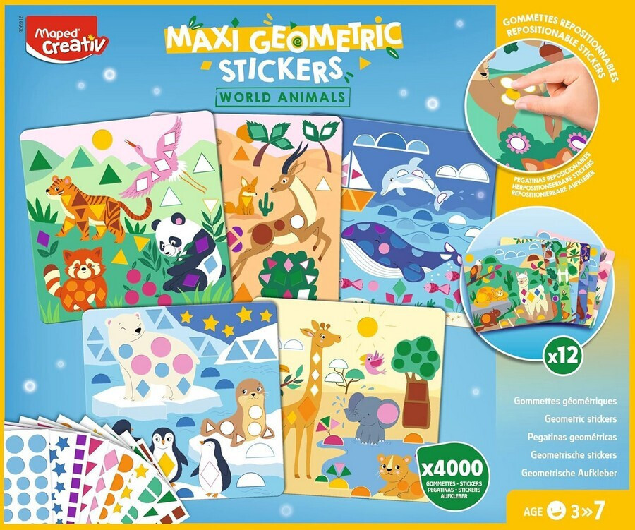 Φωτογραφία προϊόντος: MAPED CREATIVE MAXI GEOMETRIC STICKERS WORLD ANIMALS ΜΩΣΑΙΚΟ ΑΥΤΟΚΟΛΛΗΤΑ