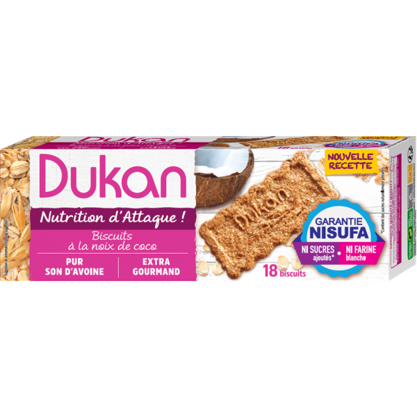 Φωτογραφία προϊόντος: DUKAN Μπισκότα Βρώμης με Γεύση Καρύδας 1 τεμ. 225γρ.