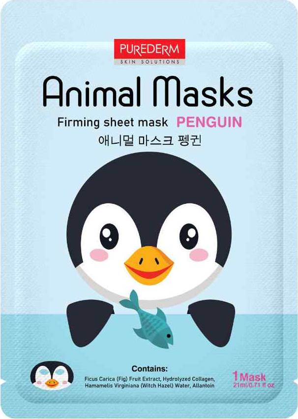 Φωτογραφία προϊόντος: Purederm Animal Mask Penguin Firming Sheet Mask Μάσκα Προσώπου Για Σύσφιξη 21ml