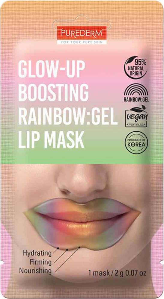 Φωτογραφία προϊόντος: PUREDERM Glow-Up Boosting Rainbow:Gel Lip Mask Μάσκα Χειλιών Υδρογέλης 2g