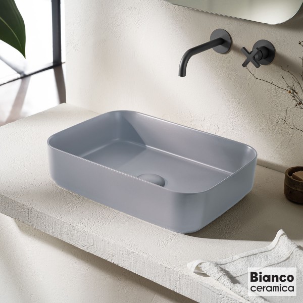 Φωτογραφία προϊόντος: BIANCO CERAMICA Νιπτήρας Πορσελάνης 50x36 Stone Grey 508-34050-440