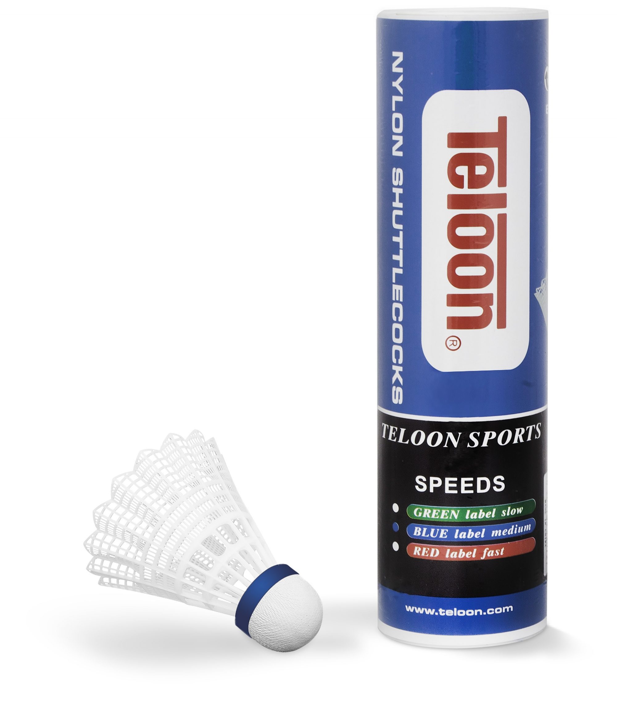 Φωτογραφία προϊόντος: TELOON Μπαλάκια Badminton Προπόνησης Νάιλον, μεσαίας ταχύτητας (6 τμχ.) (42072)