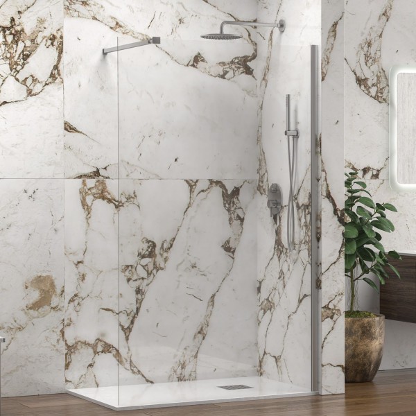 Φωτογραφία προϊόντος: Karag Walkin 1 70x200Y cm Χρωμε Σταθερό Πάνελ Ντουζιέρας 8 mm με αφαλατικη
