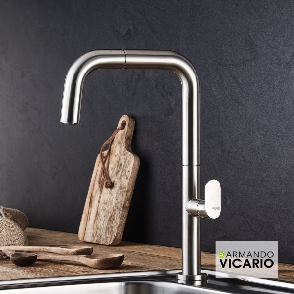 Φωτογραφία προϊόντος: Armando Vicario Tozo 400746-110 EVA Μπαταρία Κουζίνας Πάγκου με Ντουζ inox matt