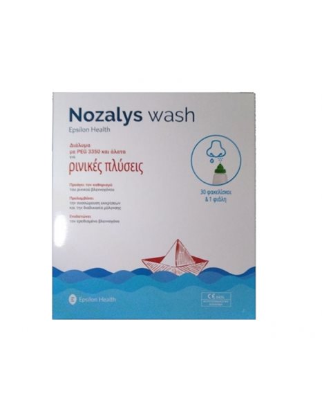 Φωτογραφία προϊόντος: Epsilon Health Nozalys Wash Διάλυμα Για Ρινικές Πλύσεις 1 Φιάλη & 30 Φακελίσκοι