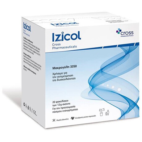Φωτογραφία προϊόντος: Cross Pharmaceuticals P.C Cross Pharmaceuticals Izicol Για Την Δυσκοιλιότητα με Γεύση Πορτοκάλι 20 x 12gr