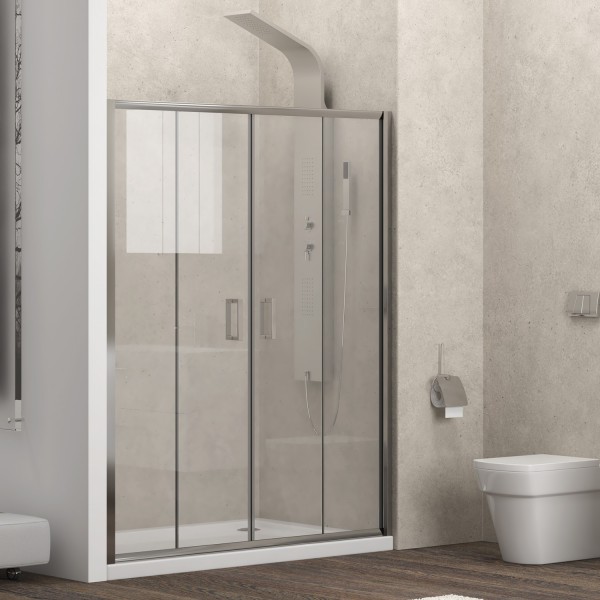 Φωτογραφία προϊόντος: KARAG NEW FLORA 600 Καμπίνα από τοίχο σε τοίχο με διάφανο κρύσταλλο Cromo 160x180cm