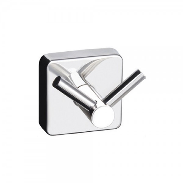 Φωτογραφία προϊόντος: Karag Quatro Chrome Άγκιστρο Μπάνιου Διπλό με Βίδες ​6x6cm Inox Ασημί 4202
