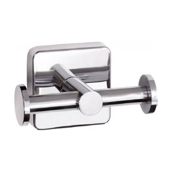 Φωτογραφία προϊόντος: Karag Quatro Chrome Άγκιστρο Μπάνιου Διπλό με Βίδες 9x6cm Inox Ασημί 4222