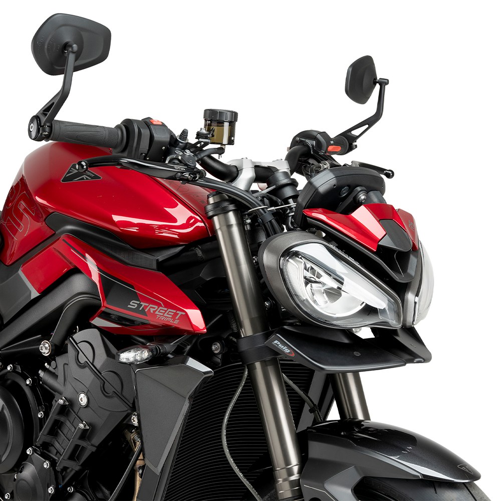 Φωτογραφία προϊόντος: ΜΠΡΟΣΤΙΝΑ SPOILERS DOWNFORCE NAKED FRONTAL SPOILERS MATTE BLACK ΓΙΑ TRIUMPH STREET TRIPLE 765 R/S '23-'25 21594J | PUIG