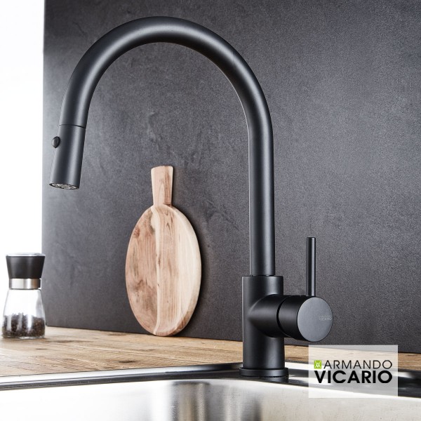 Φωτογραφία προϊόντος: ARMANDO VICARIO FLUO 18780-400 BLACK MATT ΜΠΑΤΑΡΙΑ ΚΟΥΖΙΝΑΣ ME ΣΥΡΟΜΕΝΟ ΝΤΟΥΣ 2 ΡΟΩΝ