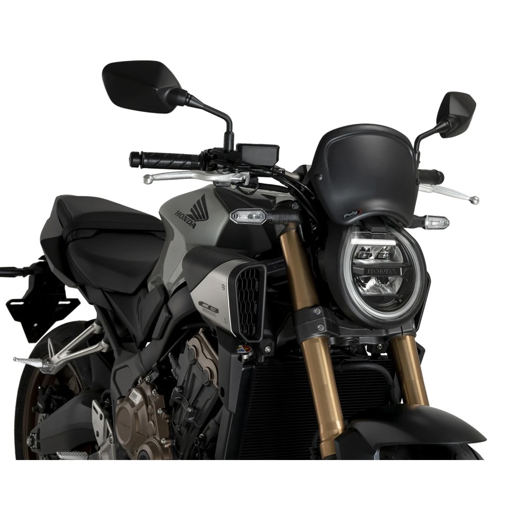 Φωτογραφία προϊόντος: ΜΑΣΚΑ ΡΕΤΡΟ ALUMINIUM FRONTAL PLATE MATTE BLACK ΓΙΑ HONDA CB650R NEO SPORTS CAFE '24 22138J | PUIG