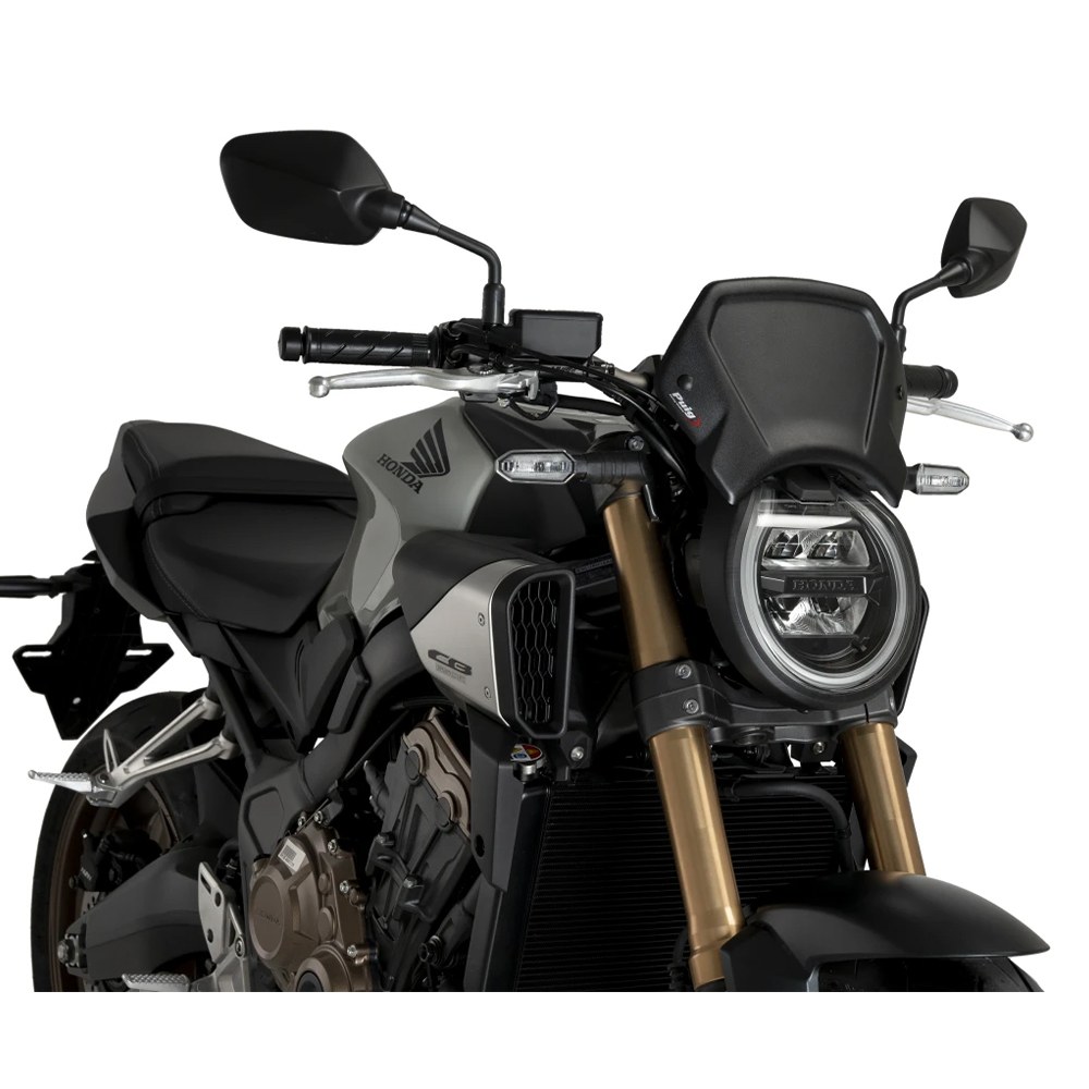 Φωτογραφία προϊόντος: ΜΑΣΚΑ ΡΕΤΡΟ ALUMINIUM FRONTAL PLATE BLACK ΓΙΑ HONDA CB650R NEO SPORTS CAFE '24 21963N | PUIG