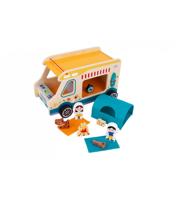 Φωτογραφία προϊόντος: 4M Tooky toy - Ξύλινο τροχόσπιτο κάμπινγκ