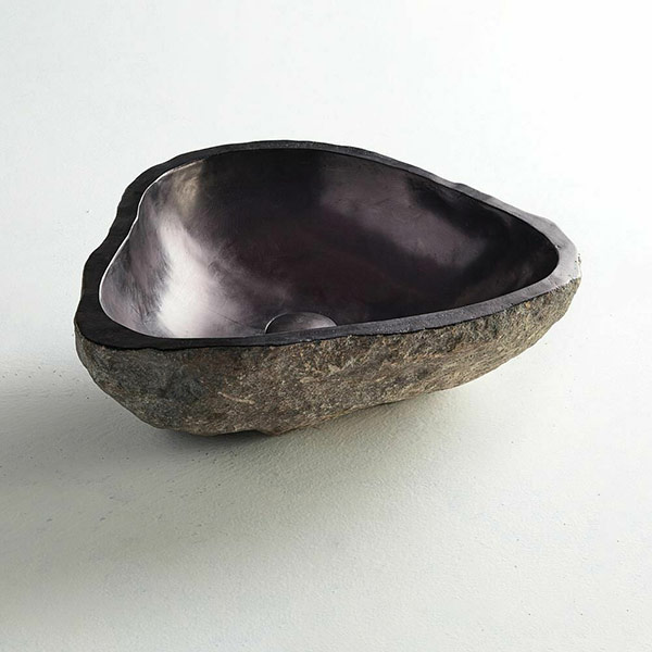 Φωτογραφία προϊόντος: Fossil Natural Stone Fossil Vero 40 Riverstone Επικαθήμενος Νιπτήρας Πέτρινος 40x50cm Μαύρος RV50-400