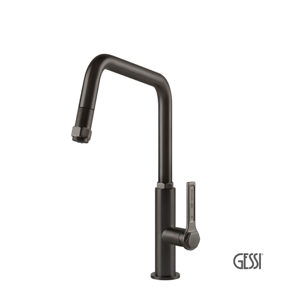 Φωτογραφία προϊόντος: GESSI OFFICINE 60053-707 BLACK METAL BRUSHED ΜΠΑΤΑΡΙΑ ΚΟΥΖΙΝΑΣ ΜΕ ΣΥΡΟΜΕΝΟ ΝΤΟΥΣ
