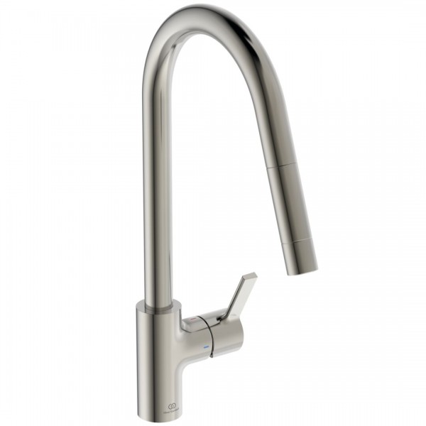 Φωτογραφία προϊόντος: Ideal Standard Gusto Μπαταρία κουζίνας πάγκου με αποσπώμενο ντουσάκι μιας λειτουργίας BD414GN silver storm