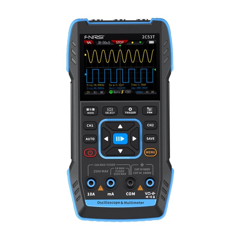 Φωτογραφία προϊόντος: FNIRSI 2C53T portable 3in1 oscilloscope multimeter signal generator