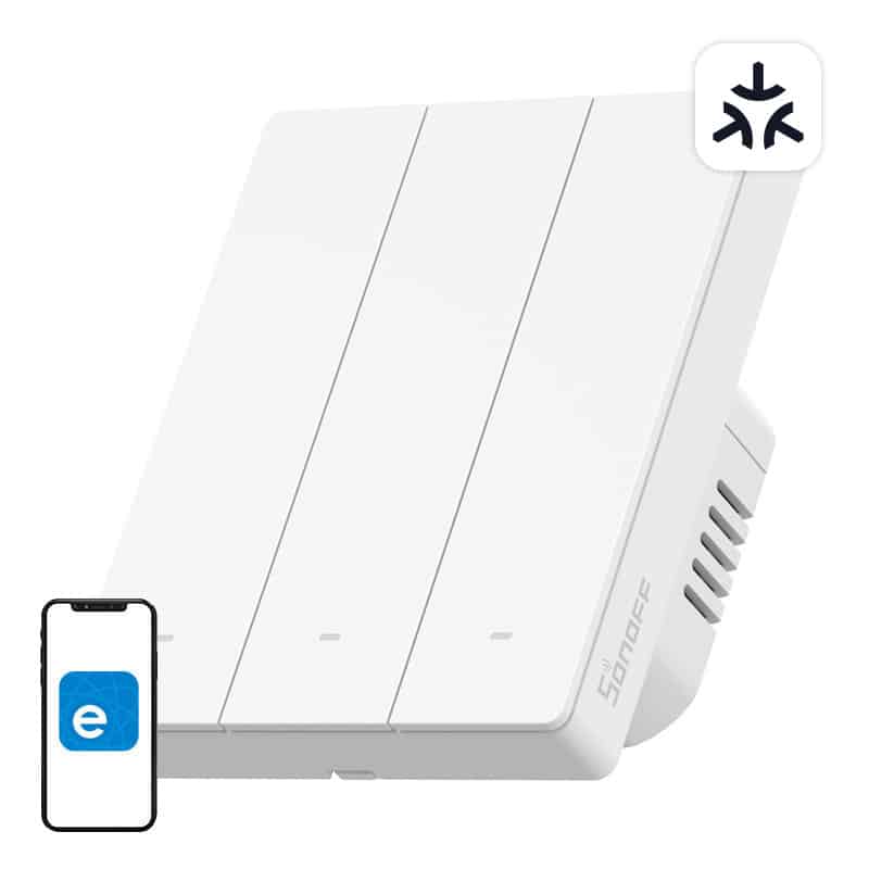 Φωτογραφία προϊόντος: Smart wall switch SONOFF M5-3C-80W Matter (3-channel, to frame)