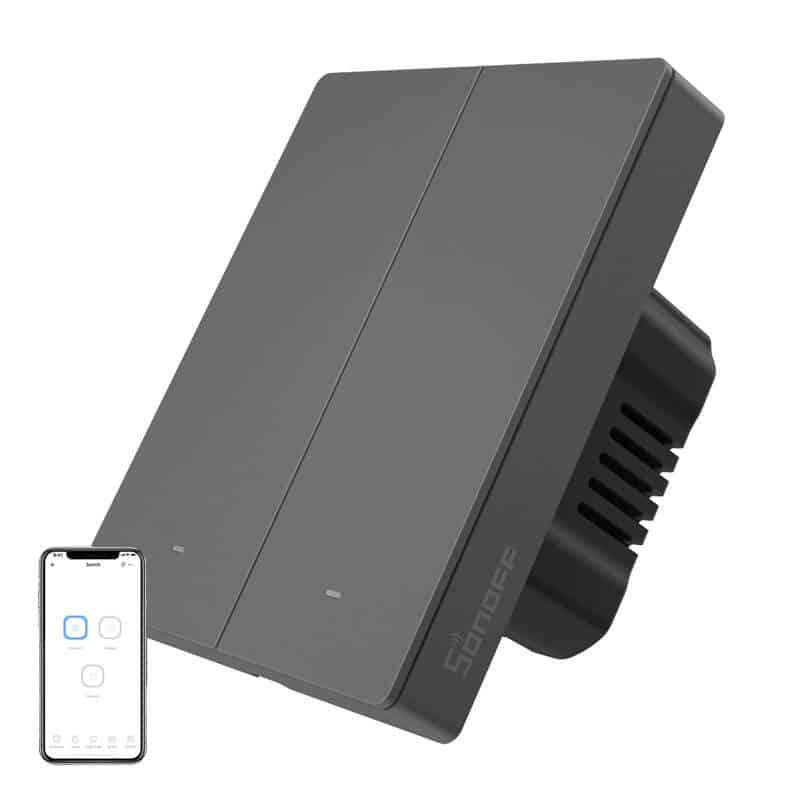 Φωτογραφία προϊόντος: Smart WiFi wall switch SONOFF M5-2C-80 graphite