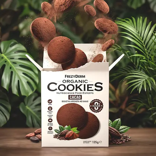 Φωτογραφία προϊόντος: FREZYDERM Organic Cookies Cacao 0% Sugar Βιολογικά Μπισκότα Με Κακάο & 0% Ζάχαρη 135GR