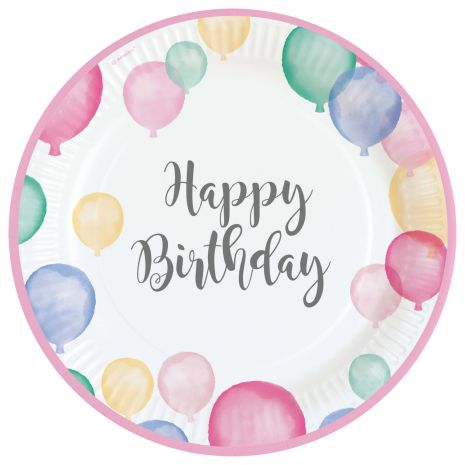Φωτογραφία προϊόντος: Party Πιάτα Μεγάλα Happy Birthday Pastel 23εκ, 8 τμχ (M990370866)