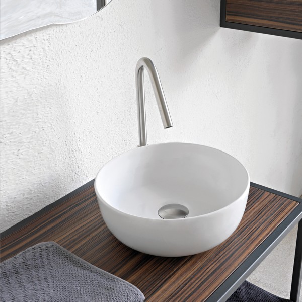 Φωτογραφία προϊόντος: Scarabeo Glam Color 1807-301 Φ39cm White Matt Επιτραπέζιος Νιπτήρας