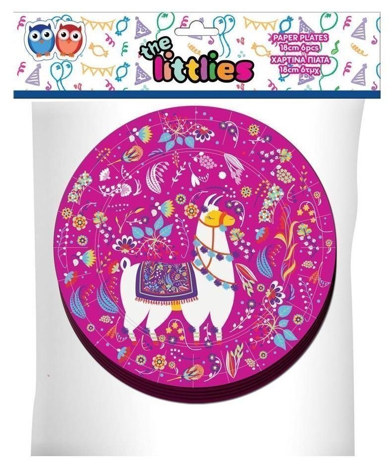 Φωτογραφία προϊόντος: The Littlies Party Πιάτα Χάρτινα The Littles Λάμα 18 εκ. 6 τμχ (000646621)